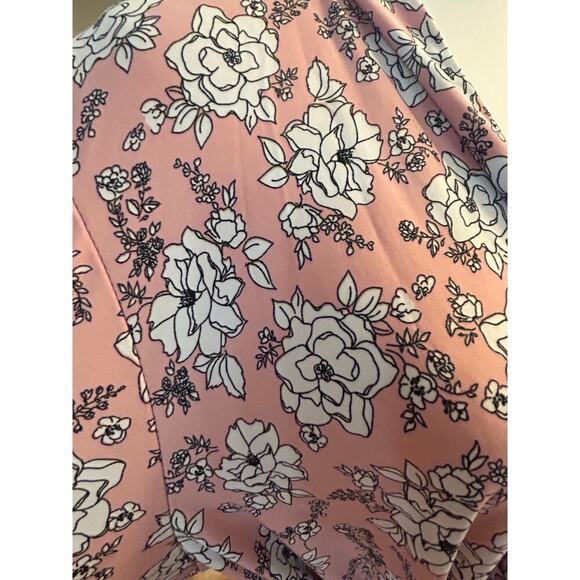 Lala Sleepwear Robe Pink Floral Tie Belt Womens 2X - Picture 6 of 7